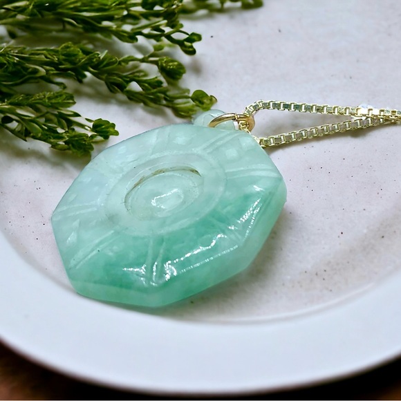 🌺Vintage Jade Pendent Necklace - Picture 5 of 12